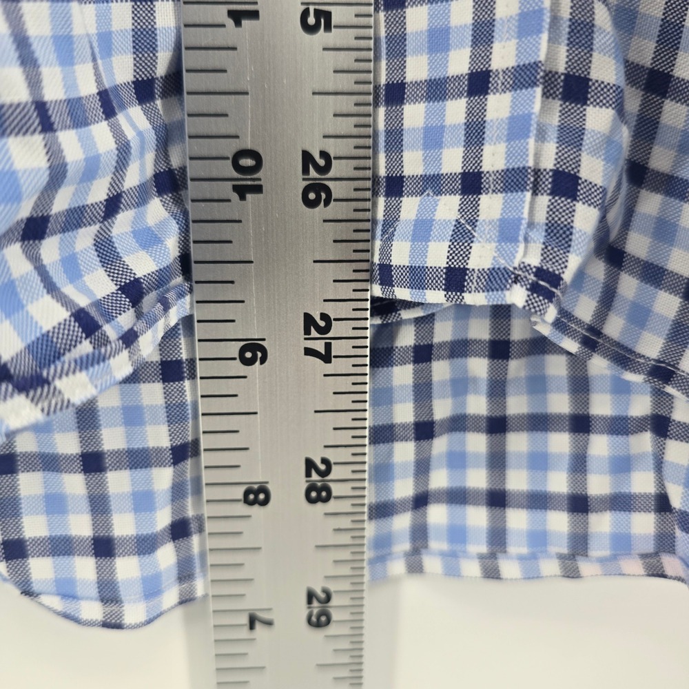 Ralph Lauren Mens Large Blue Gingham Plaid Non-Iron Button Down Shirt LS - Picture 4 of 6